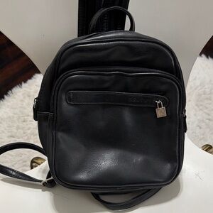 Black Mini Leather Soft Backpack – Sleek Everyday Compact Pack